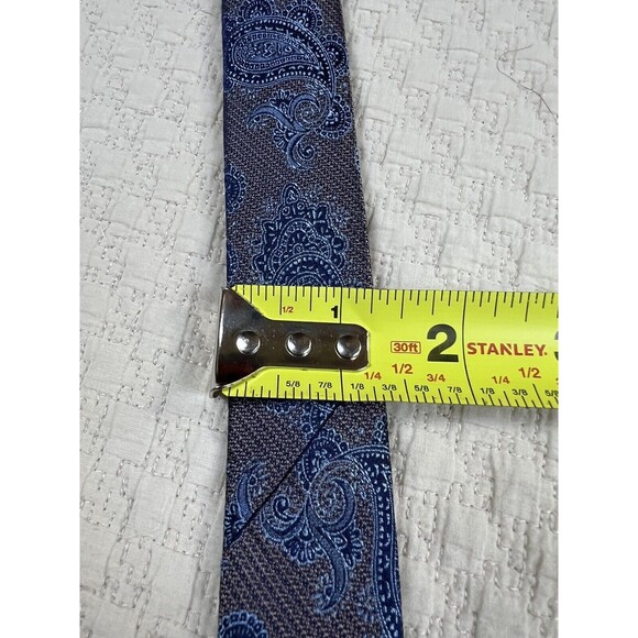 Joseph Abboud Paisley Tie Pattern | Brown Blue | 59"L 3.5"W - Picture 8 of 8